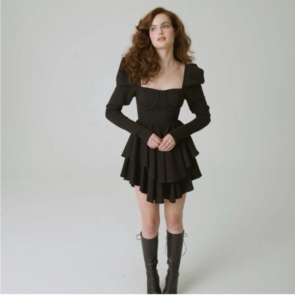 Selkie The Caviar Boleyn Dress Black Sz Small - Picture 1 of 12